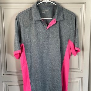 Nike Golf Dri-Fit Tour Perf. Polo Grey/Pink Size S
